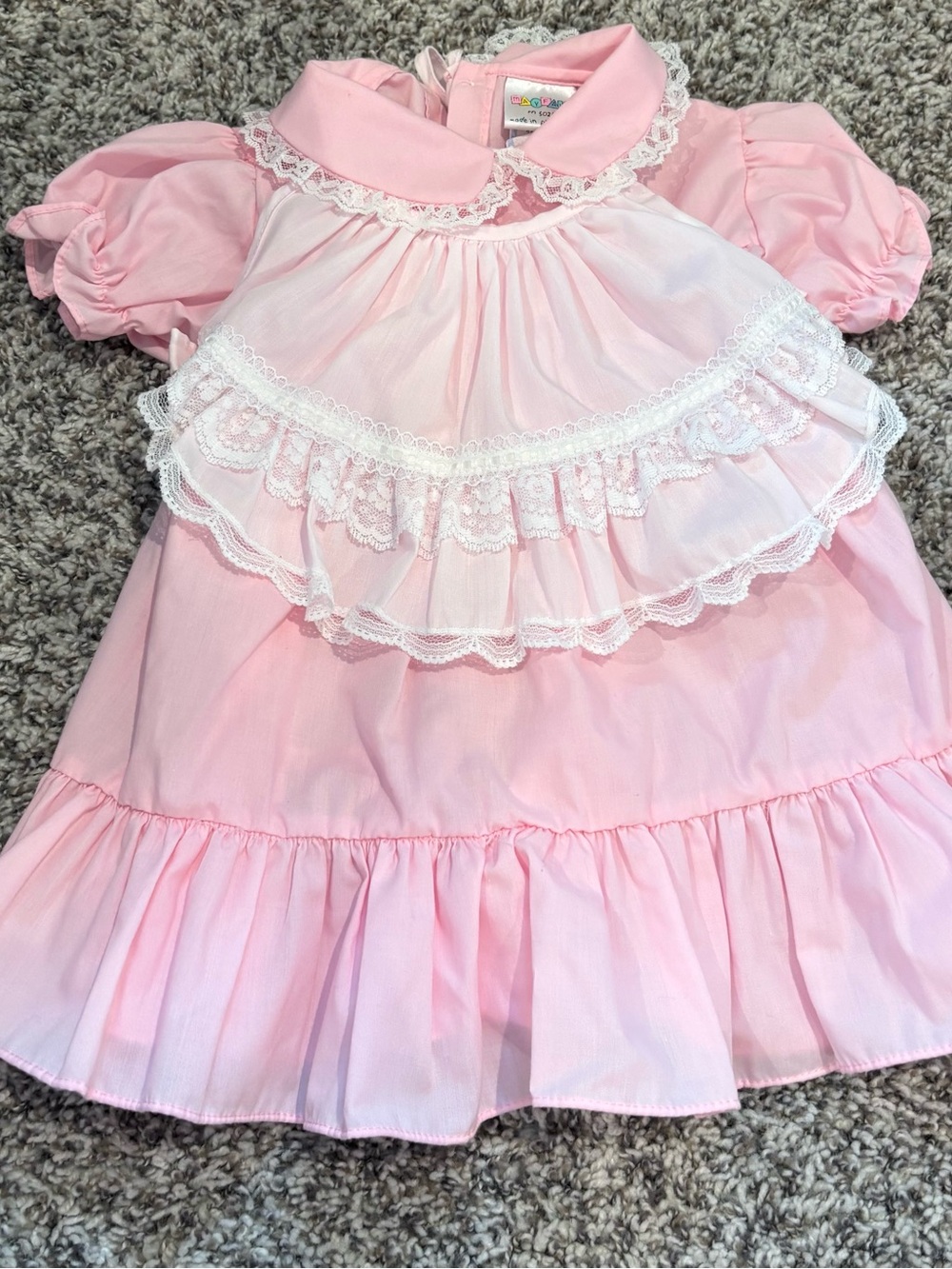 Mayfair Classic Pink Lace-Trim Baby Dress